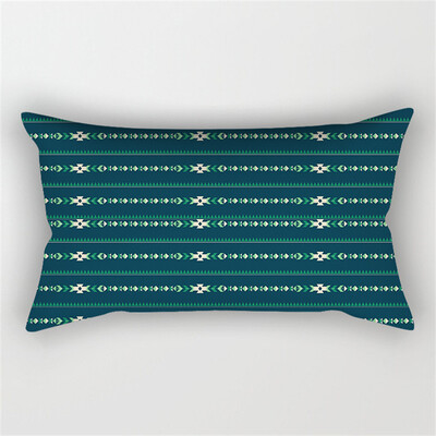 30x50cm žalsvai mėlynos spalvos geometrinis poliesterio pagalvės užvalkalas kėdė sofa namų dekoravimo pagalvių užvalkalai plunksnų lapai gėlių rašalo pagalvėlės užvalkalai
