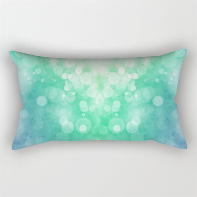 30x50cm žalsvai mėlynos spalvos geometrinis poliesterio pagalvės užvalkalas kėdė sofa namų dekoravimo pagalvių užvalkalai plunksnų lapai gėlių rašalo pagalvėlės užvalkalai