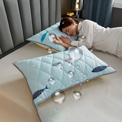 Šiaurės Europos dviaukštis pagalvės užvalkalas, vandeniui atsparus erkėms atsparus antibakterinis dygsniuotas medvilninis pagalvės užvalkalas miegamojo namų apdaila