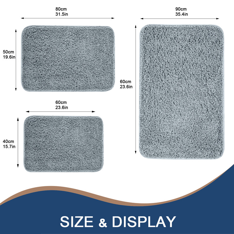 Mikropluošto pėdų kilimėlis Vonios kilimėlis Neslystantis vonios kilimėlis Sugeriantis vonios kilimėlis Minkštas pūkuotas pliušinis, gauruotas vonios kilimėlis ir grindų kilimėlis