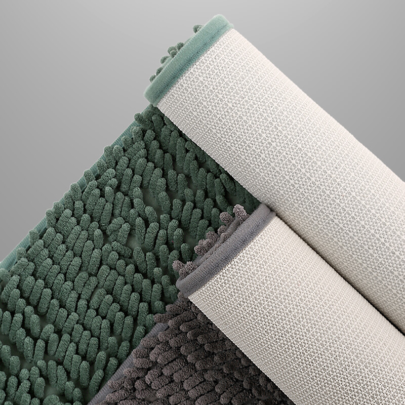 1tk 40*60cm Sinine pehme ja imav šenill-vannivaip - libisemiskindel ja kiiresti kuivav dušivaip koduvannituppa - masinpestav