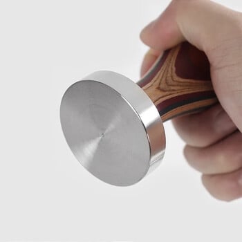 51mm/53mm/58mm από ανοξείδωτο χάλυβα Tamper Espresso Έγχρωμη Ξύλινη λαβή Italian Tamper Hammer Coffee Distributor Barista Utensils