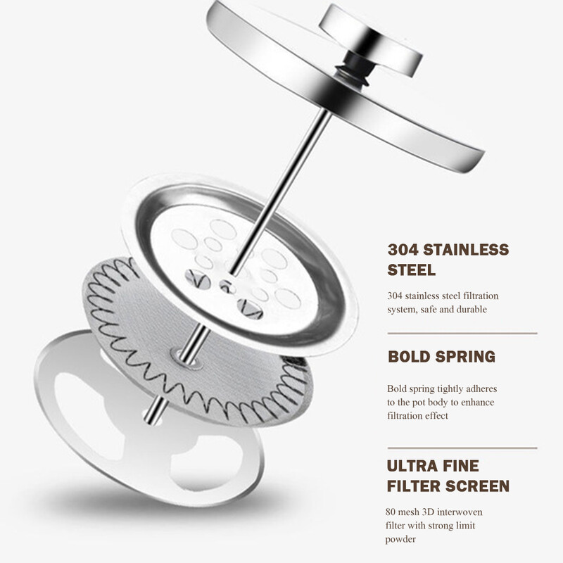 Prantsuse press kohvikannud roostevabast terasest klaasist kohvimasin Multifunktsionaalne käsitsi punch kannu kohvitarvikud 350-1000ml