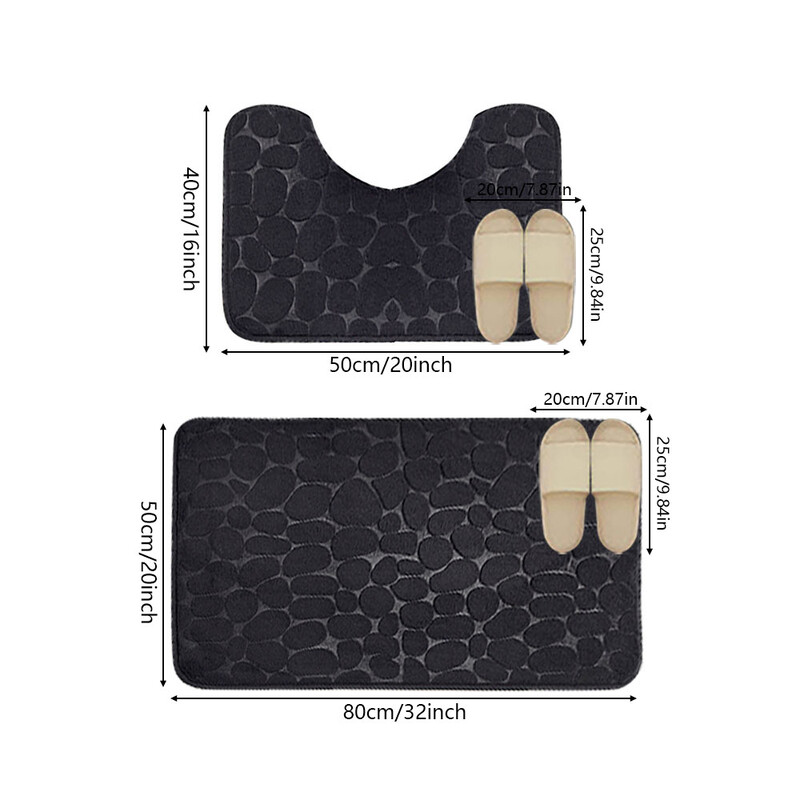 1 tk käsnaga reljeefne kiviklibuga vannitoa libisemisvastane põrandamatt vaip, kasutatav mitmes stseenis, saab pesta kodukaunistusega