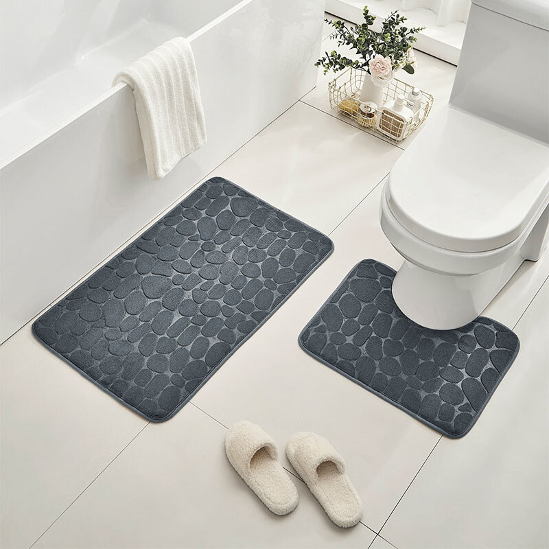 1 tk käsnaga reljeefne kiviklibuga vannitoa libisemisvastane põrandamatt vaip, kasutatav mitmes stseenis, saab pesta kodukaunistusega