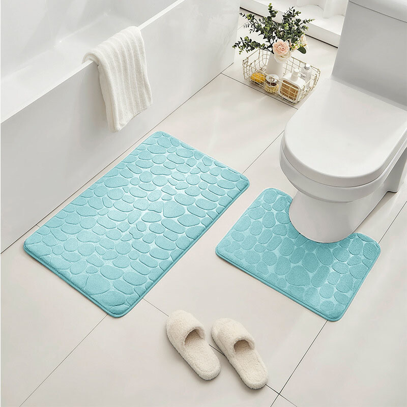 1 tk käsnaga reljeefne kiviklibuga vannitoa libisemisvastane põrandamatt vaip, kasutatav mitmes stseenis, saab pesta kodukaunistusega