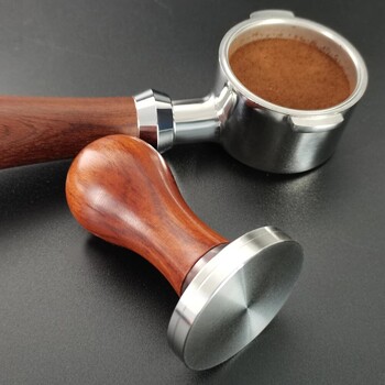 Από ανοξείδωτο χάλυβα 51mm 53,3mm 58mm Tamper Coffee Powder Tampers Wood Handle For 51/54/58mm Portafilter