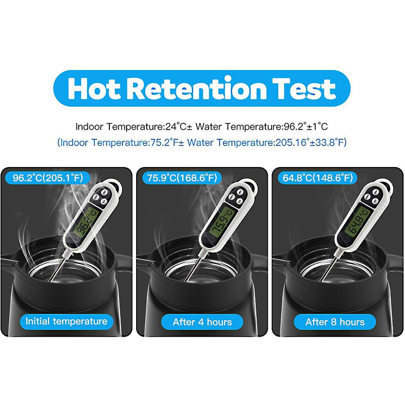 Termiline kohvikarahvini teekann – 304 roostevabast terasest kahekordse seinaga vaakumisolatsiooniga, jahe puutega käepide, kuuma ja külma hoidev, 600 ml