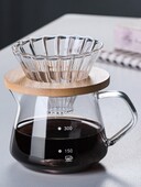 „Leeseph Pour Over“ kavos virimo aparatas, stiklinis grafinas kavos su stikliniu kavos filtru, lašinamas kavos virimo aparato rinkinys namams arba biurui, 300 ml