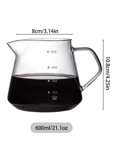 „Leeseph Pour Over“ kavos virimo aparatas, stiklinis grafinas kavos su stikliniu kavos filtru, lašinamas kavos virimo aparato rinkinys namams arba biurui, 300 ml