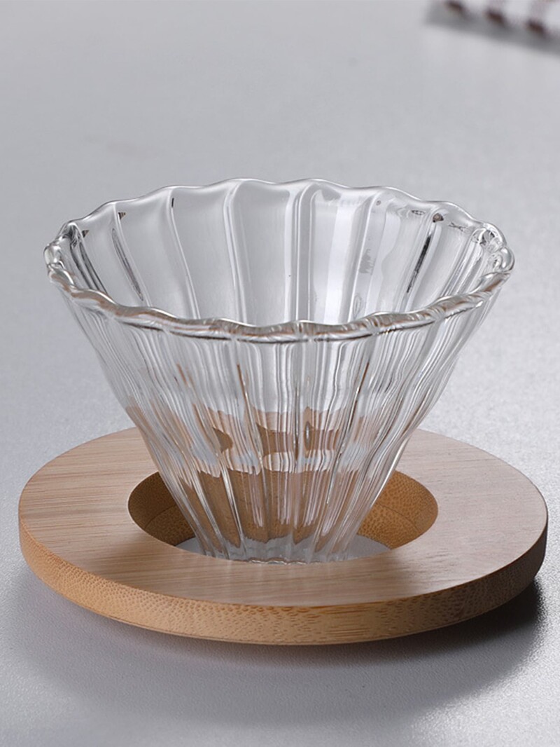 „Leeseph Pour Over“ kavos virimo aparatas, stiklinis grafinas kavos su stikliniu kavos filtru, lašinamas kavos virimo aparato rinkinys namams arba biurui, 300 ml