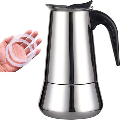 Oală de cafea Filtru din oțel inoxidabil Aparat de cafea espresso italian Percolator 200/300/450/600Ml Filtru de cafea Moka Oală de cafea