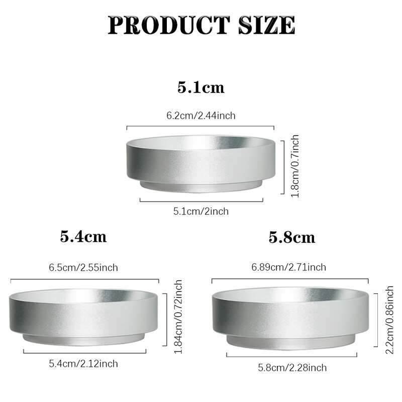 2KOM Aluminijski prstenovi za doziranje kave za zdjele za kuhanje za 51/53/58MM portafiltere za kavu