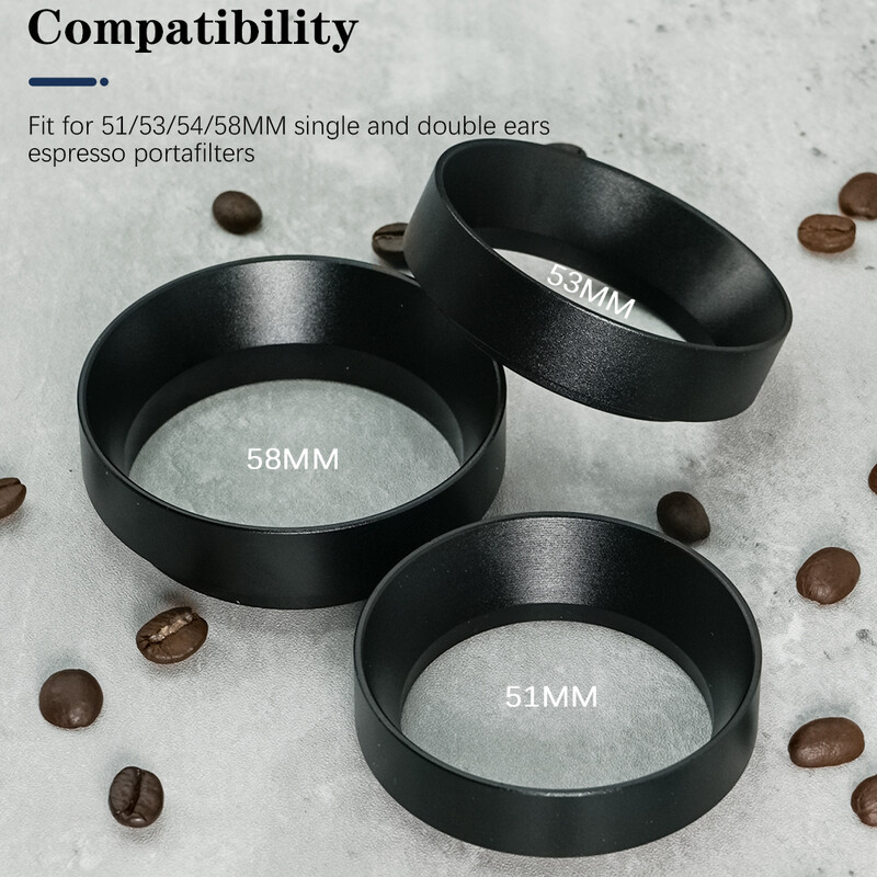 2KOM Aluminijski prstenovi za doziranje kave za zdjele za kuhanje za 51/53/58MM portafiltere za kavu