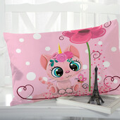 1vnt Animal Cartoon Pagalvės užvalkalas Pagalvės užvalkalas Patalynė Pagalvės užvalkalai Pagalvių užvalkalai dekoratyviniai 50x70 50x75 vaikai Vaikai kūdikis Rožinė katė