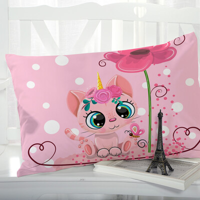 1vnt Animal Cartoon Pagalvės užvalkalas Pagalvės užvalkalas Patalynė Pagalvės užvalkalai Pagalvių užvalkalai dekoratyviniai 50x70 50x75 vaikai Vaikai kūdikis Rožinė katė
