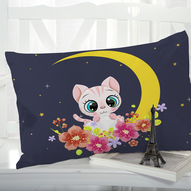 1vnt Animal Cartoon Pagalvės užvalkalas Pagalvės užvalkalas Patalynė Pagalvės užvalkalai Pagalvių užvalkalai dekoratyviniai 50x70 50x75 vaikai Vaikai kūdikis Rožinė katė