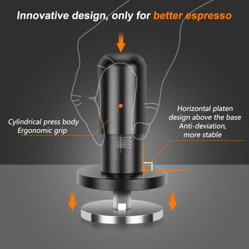 IKAPE Calibrated Espresso Tamper, Coffee Tamper με 20-35lbs ρυθμιζόμενη λειτουργία πίεσης, ελατήρια φορτωμένα για 51-58mm, Barista