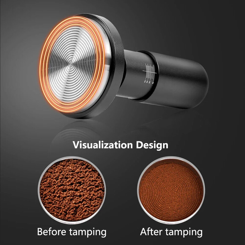 IKAPE kalibruotas espreso tampresas, kavos tampresas su 20–35 svarų reguliuojamo slėgio funkcija, spyruoklės įkrautos 51–58 mm, barista