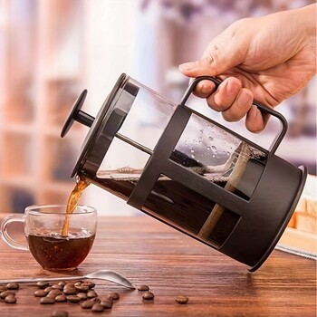 1 τμχ 350ml Φορητή καφετιέρα French Press, Υψηλής ποιότητας βοριοπυριτικό γυαλί Ανθεκτικό στη θερμότητα, Αξεσουάρ Καφετιέρα