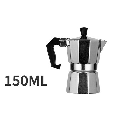 Itališkas kavos virimo aparatas su rankena aštuonkampis aliuminio lydinio kavos puodelis Namuose naudojama viryklė Espresso plokščias dugnas Moka puodas