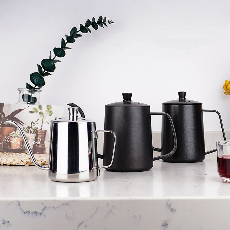 350 ml 600 ml tilguti veekeetja kohvi-teekann Mittenakkuva kattega toidukvaliteediga roostevabast terasest hanekelaga veekeetja Luik, kael, õhuke suu