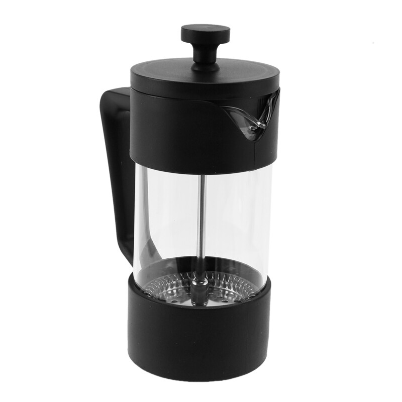 2X Prantsuse pressiga kohvi- ja teekeetja, paksendatud borosilikaatklaasist kohvipress, roostevaba ja nõudepesumasinas pestav, must