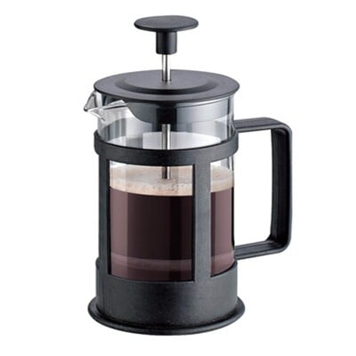 Aparat de cafea și ceai de presă franceză de 12 oz, presă de cafea din sticlă borosilicată îngroșată, fără rugină și sigură pentru mașina de spălat vase.