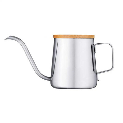 Kavos puodas gulbės kaklelis plonas burnos arbatos puodas nerūdijančio plieno siauras snapelis, lašinamas kavos virimo aparatas, kavos įrankis, lašinamas virdulys su dangteliu