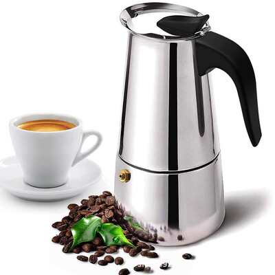 Mocha Espresso Latte Stovetop Филтърна тенджера за кафе за кухня 2/4/6 чаши Кафемашина Moka от неръждаема стомана Тенджера за кафе