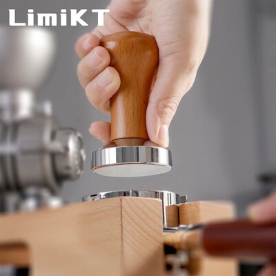 LimiKT Coffee Press Espresso Flat Tamper с дървена дръжка Преса за кафе на прах Инструмент за кафе от масивно дърво 51 мм/53 мм/58 мм