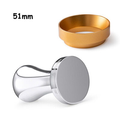 Coffee Tamper for DeLonghi Portafilter 51mm Μπολ Ζυθοποιίας από ανοξείδωτο ατσάλι Espresso Coffee Powder Press Hammer Δακτύλιος δοσομέτρησης από αλουμίνιο
