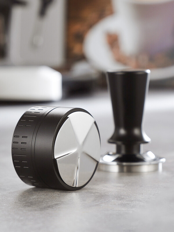 51/53/58 mm kavos skirstytuvo lygintuvas Savaiminio gravitacijos miltelių skirstytuvas 5 celiuliozės pagrindo nerūdijančio plieno kavos tamper kavos įrankis