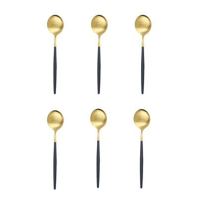 6 tk matt roostevabast terasest teelusikas magustoiduks jäätise segamine kohvi väikesed lusikad köögitarvikud minikuldsete lusikate komplekt