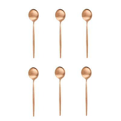 6 buc linguriță mat din oțel inoxidabil pentru desert înghețată amestecând cafea linguri mici Accesorii de bucătărie set mini linguri de aur