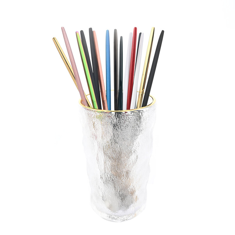 8 vnt. Ilgo koto ledo šaukštas Kavos arbatos maišymo šaukštas Nerūdijančio plieno juodo aukso stalo įrankių rinkinys Indų virtuvės vakarienės stalo įrankių rinkinys