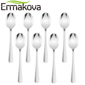 ERMAKOVA 8 espreso šaukštų rinkinys 4 colių mini kavos šaukštelis mažas bistro šaukštelis desertiniam nerūdijančio plieno arbatos užkandžiui