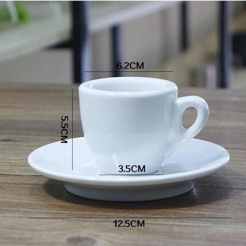 Nuova Point Classic Esppresso tassi ja taldriku komplekt Professionaalne võistlustase Thicken Bone China kohvikruusi ja taldriku komplekt