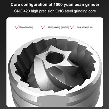 Χειροκίνητος μύλος καφέ CNC από ανοξείδωτο ατσάλι Professional διπλό ρουλεμάν Ρυθμιζόμενο Τρίψιμο κόκκων καφέ με γρέζια