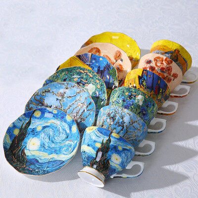 The New Van Gogh Art Painting Κούπες καφέ The Starry Night Sunflowers The Sower Irises Saint-Remy Coffee Tea Cup