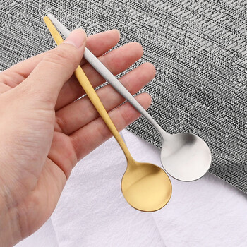 6 τμχ Tea Coffee Stir Mini Spoons Μικρά ματ κουτάλια από ανοξείδωτο ατσάλι Αξεσουάρ κουζίνας Μαύρο ροζ χρυσό σετ κουταλιών τσαγιού χονδρική