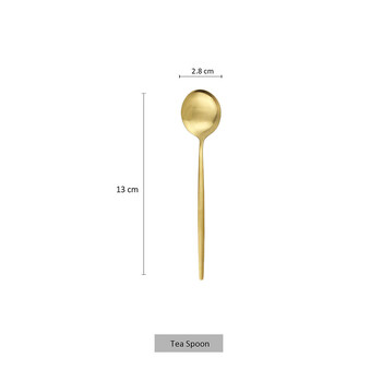 6 τμχ Tea Coffee Stir Mini Spoons Μικρά ματ κουτάλια από ανοξείδωτο ατσάλι Αξεσουάρ κουζίνας Μαύρο ροζ χρυσό σετ κουταλιών τσαγιού χονδρική