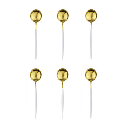 6 tk teelusikas must poleeritud segamine kohvilusikas magustoit jäätis lusikad roostevabast terasest sööginõud köögitarvikud