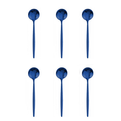 6 tk teelusikas must poleeritud segamine kohvilusikas magustoit jäätis lusikad roostevabast terasest sööginõud köögitarvikud