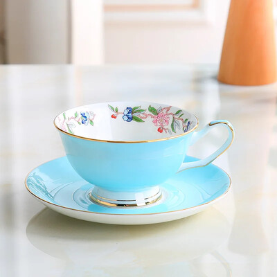 8-värviline Pastoral Bone China kohvitassi komplekt Portselanist teetass Ühevärviline keraamiline teekannu komplekt Kohviku kruusi tassi teetass Teetass teenõu