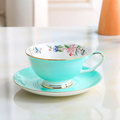 8-värviline Pastoral Bone China kohvitassi komplekt Portselanist teetass Ühevärviline keraamiline teekannu komplekt Kohviku kruusi tassi teetass Teetass teenõu