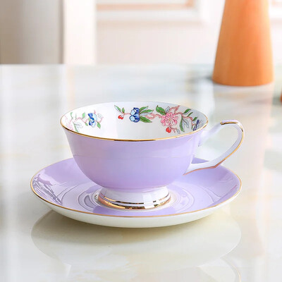 8-värviline Pastoral Bone China kohvitassi komplekt Portselanist teetass Ühevärviline keraamiline teekannu komplekt Kohviku kruusi tassi teetass Teetass teenõu