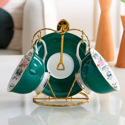 8-värviline Pastoral Bone China kohvitassi komplekt Portselanist teetass Ühevärviline keraamiline teekannu komplekt Kohviku kruusi tassi teetass Teetass teenõu