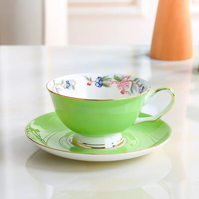 8-värviline Pastoral Bone China kohvitassi komplekt Portselanist teetass Ühevärviline keraamiline teekannu komplekt Kohviku kruusi tassi teetass Teetass teenõu