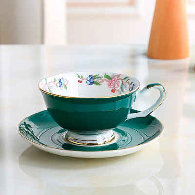 8-värviline Pastoral Bone China kohvitassi komplekt Portselanist teetass Ühevärviline keraamiline teekannu komplekt Kohviku kruusi tassi teetass Teetass teenõu